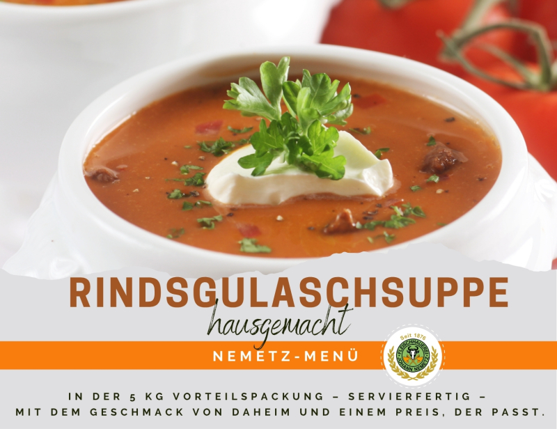 Hausgemachtes Menü Rind Gulaschsuppe Hausgemachtes Menü Rind Gulaschsuppe
