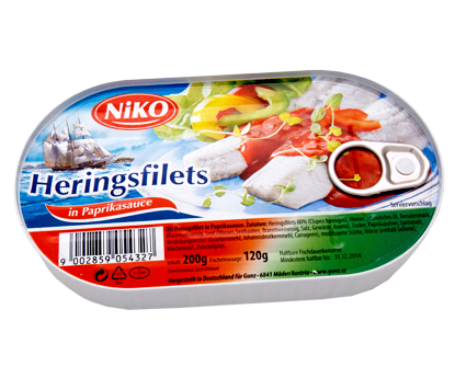 Heringsfilet in Paprikasauce 