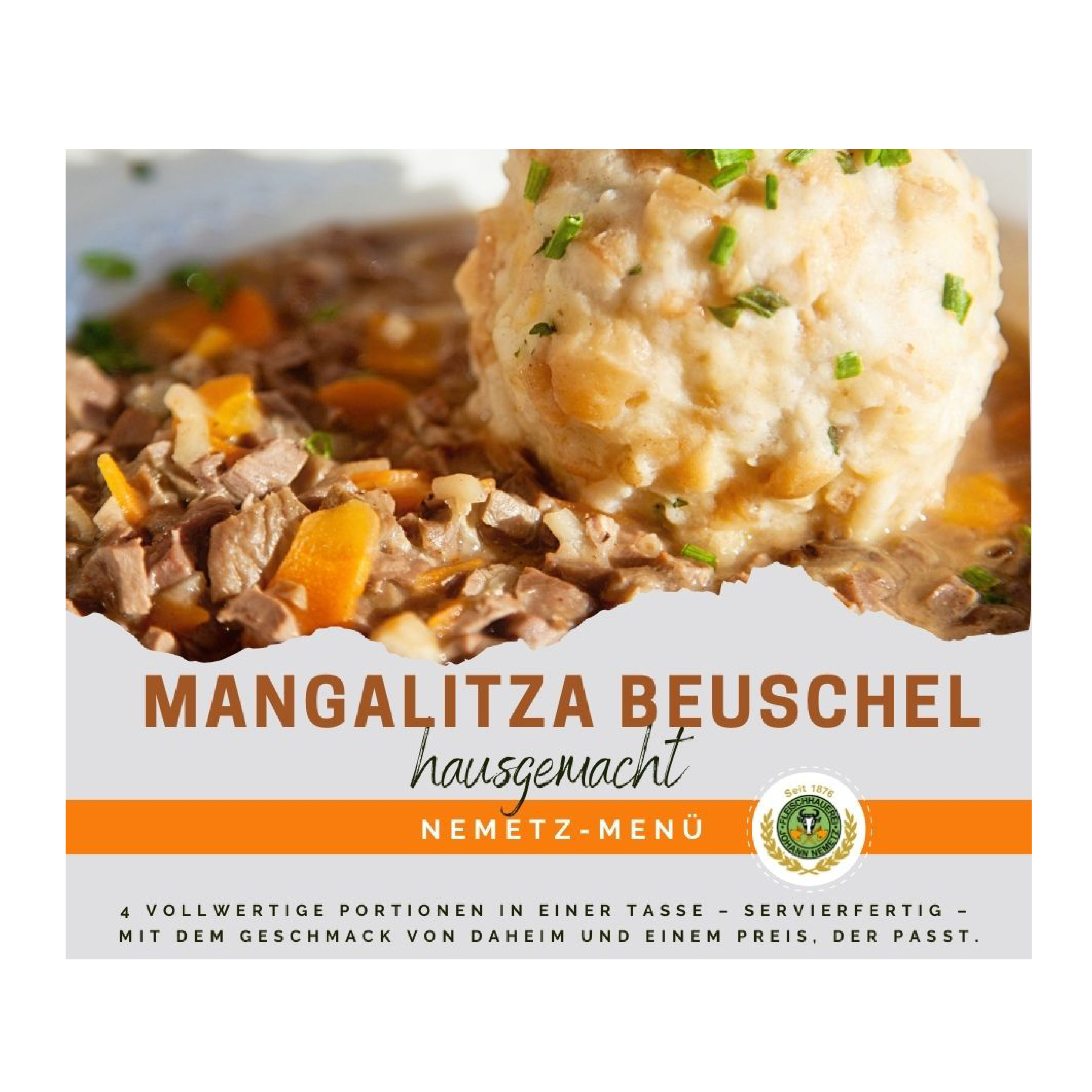 Hausgemachtes Mangalitza Beuschel-Men, 4 Portionen, fertig gekocht