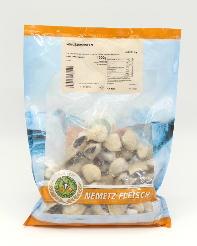 Venusmuscheln gekocht mit Schale 40/60 Venusmuscheln gekocht mit Schale 40/60